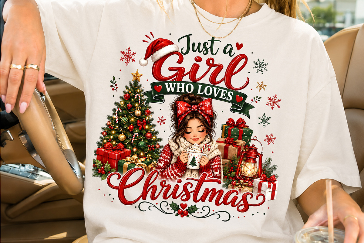 Just A Girl Who Loves Christmas PNG, a Seasonal Illustration by Creative Art (Photo 2 of 3)
