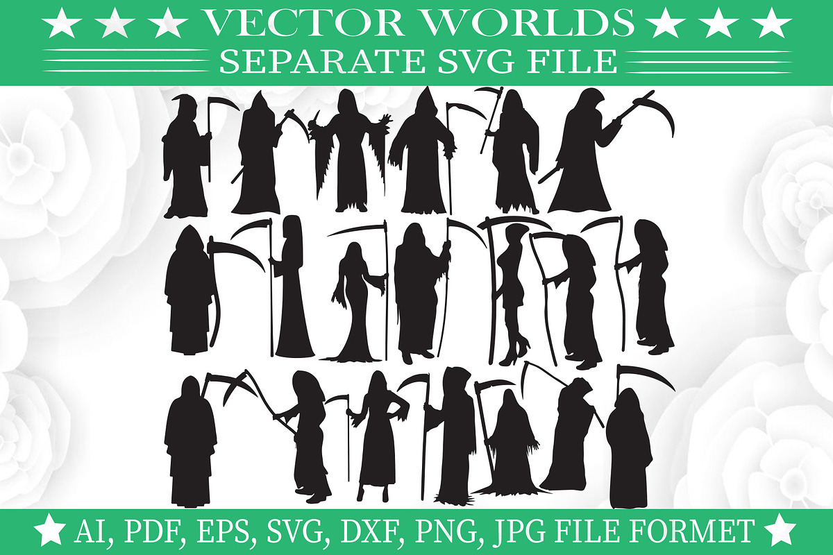 Grim Reaper Woman Svg, Reaper Svg, an Object Graphic by VectorWorlds (Photo 1 of 3)