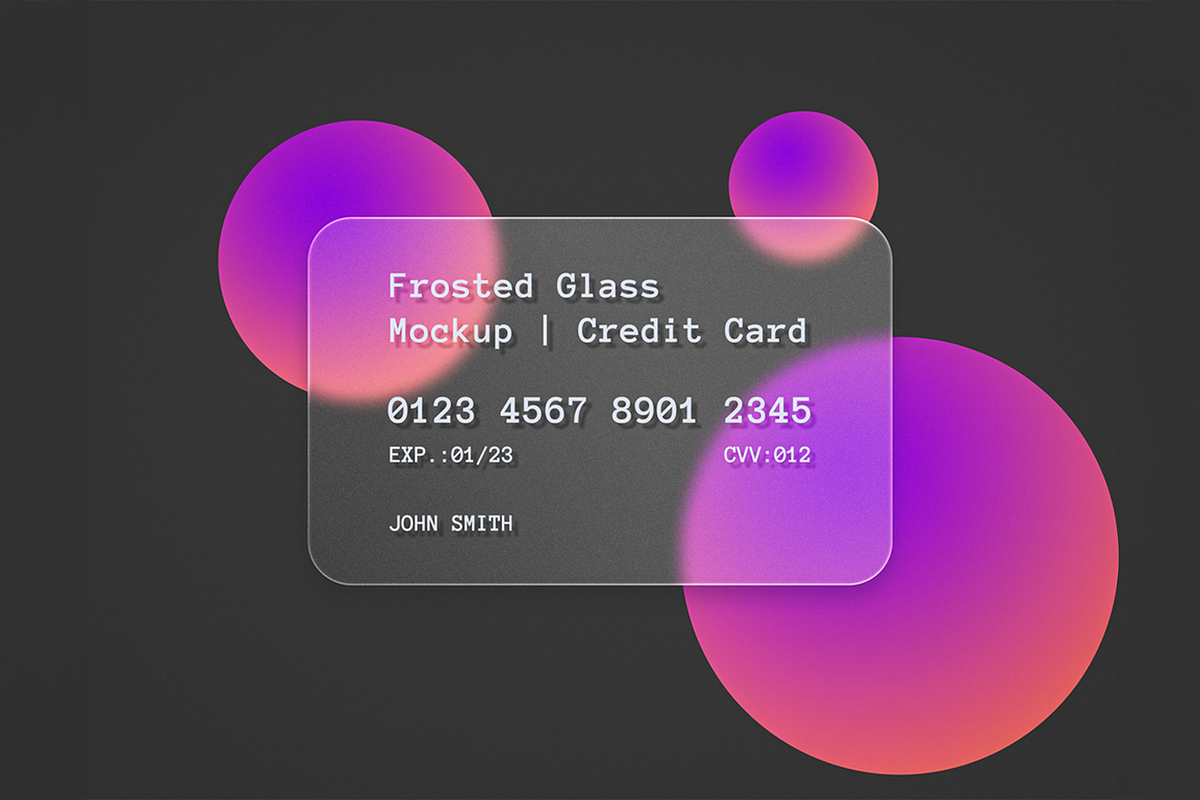 Frosted Glass Credit Card Mockup, an Advertising Mockup by Se٧enStudio (Photo 2 of 2)
