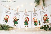 Christmas Girls Watercolor Clipart, a Seasonal Illustration by Hanna's ArtLab (Thumbnail 4 of 6)