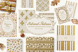 Natural Autumn background & pattern, a Pattern Graphic by Cozy pattern shop