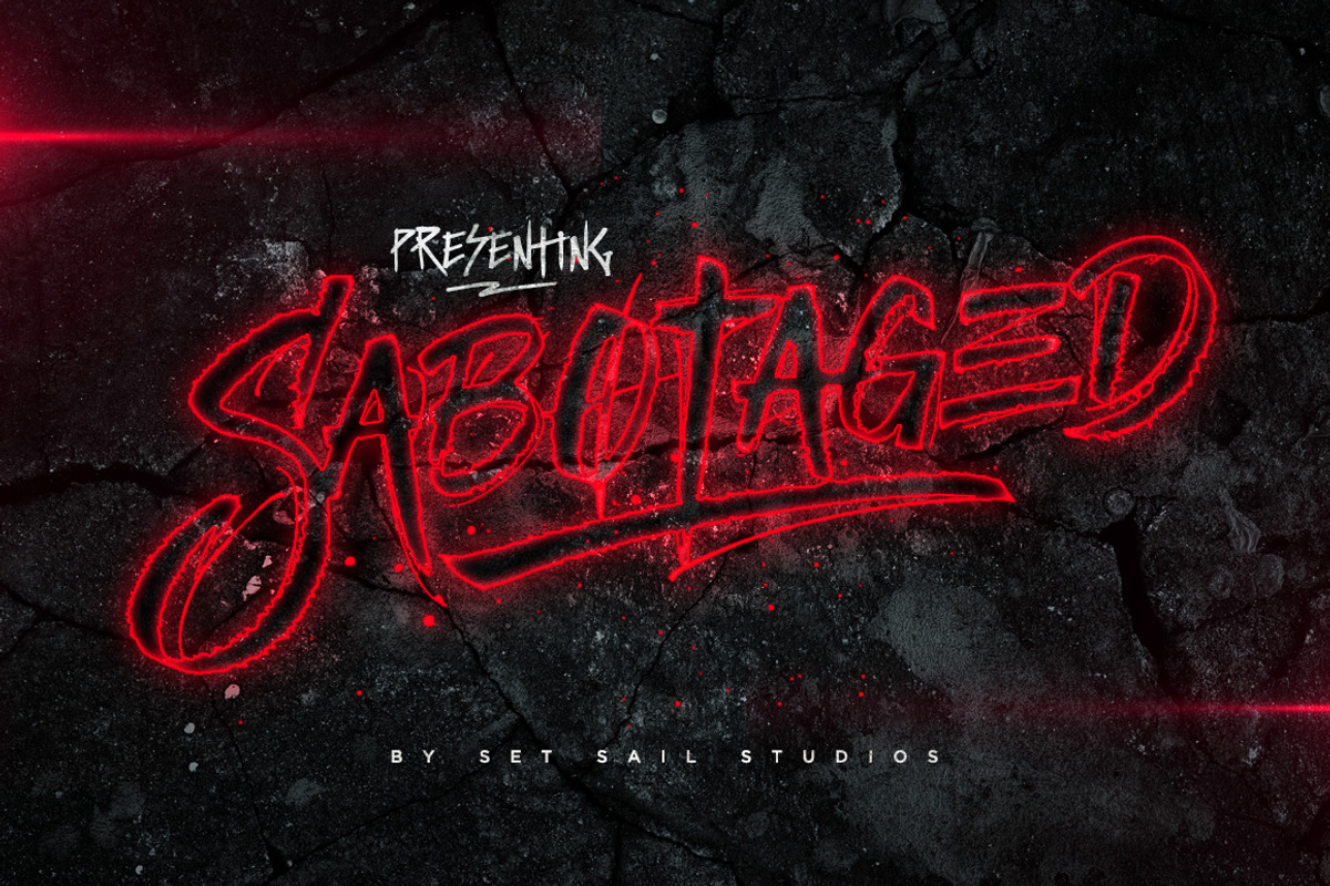 Sabotaged + Extras, a Font by Sam Parrett (Photo 1 of 8)
