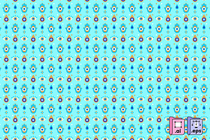 Seamless Flat Hamsa Pattern, a Pattern Graphic by MISS CHATZ