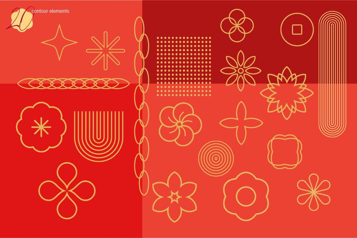 Chinese New Year-set of cliparts, a Seasonal Illustration by Collection by VY (Photo 13 of 15)