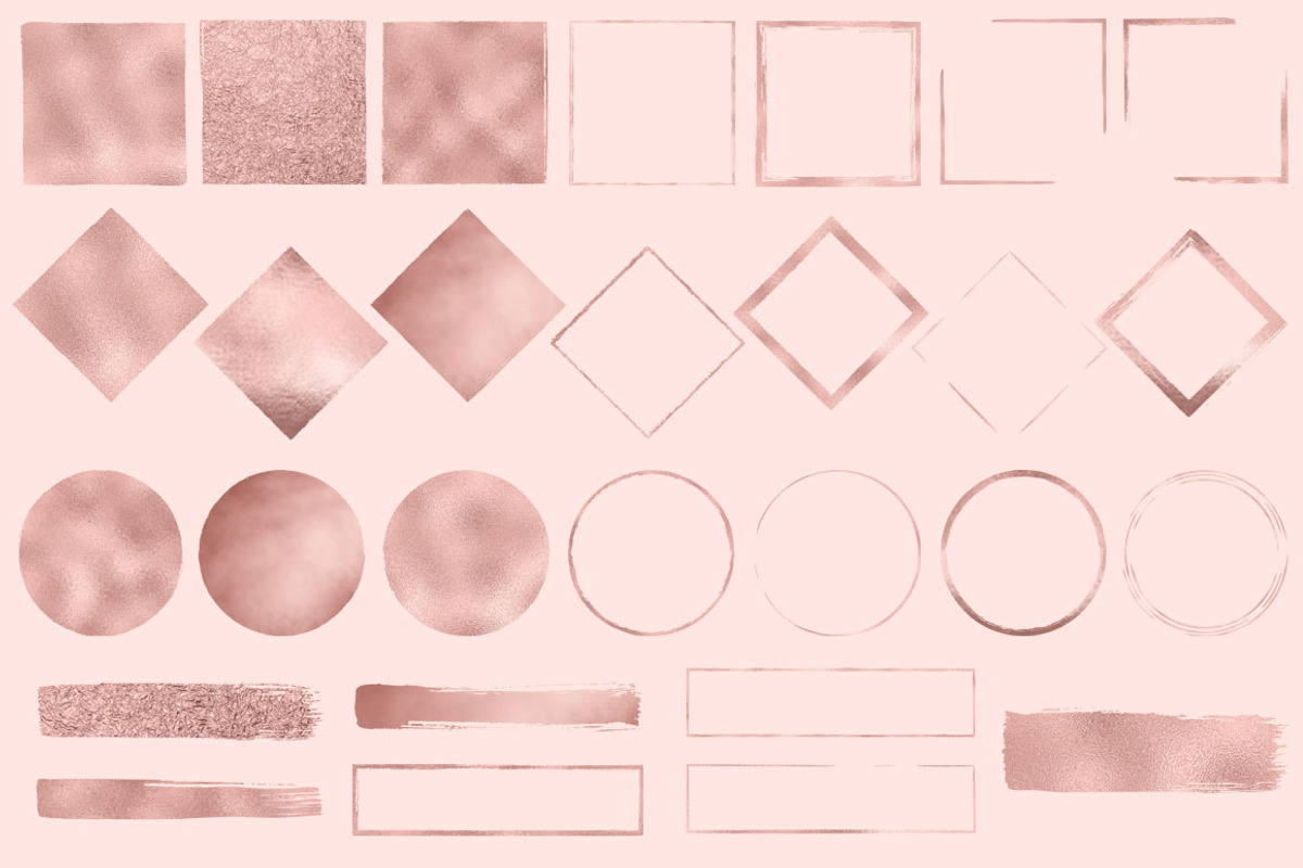 Rose Gold Design Elements, an Object Graphic by PeDe Designs