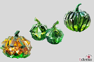 Green Jewel Glass Pumpkins Cliparts