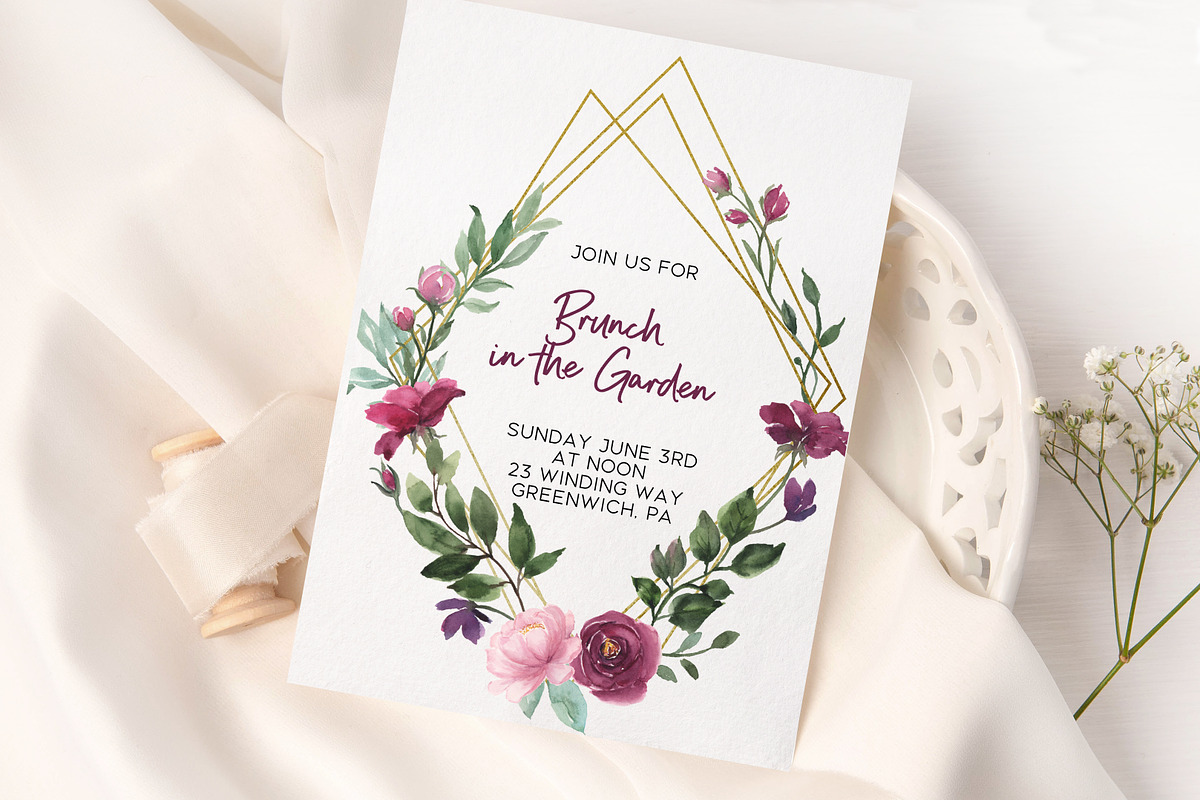 Large Set Blush & Burgundy Florals, an Illustration by Graphic Blue Bird (Photo 11 of 11)