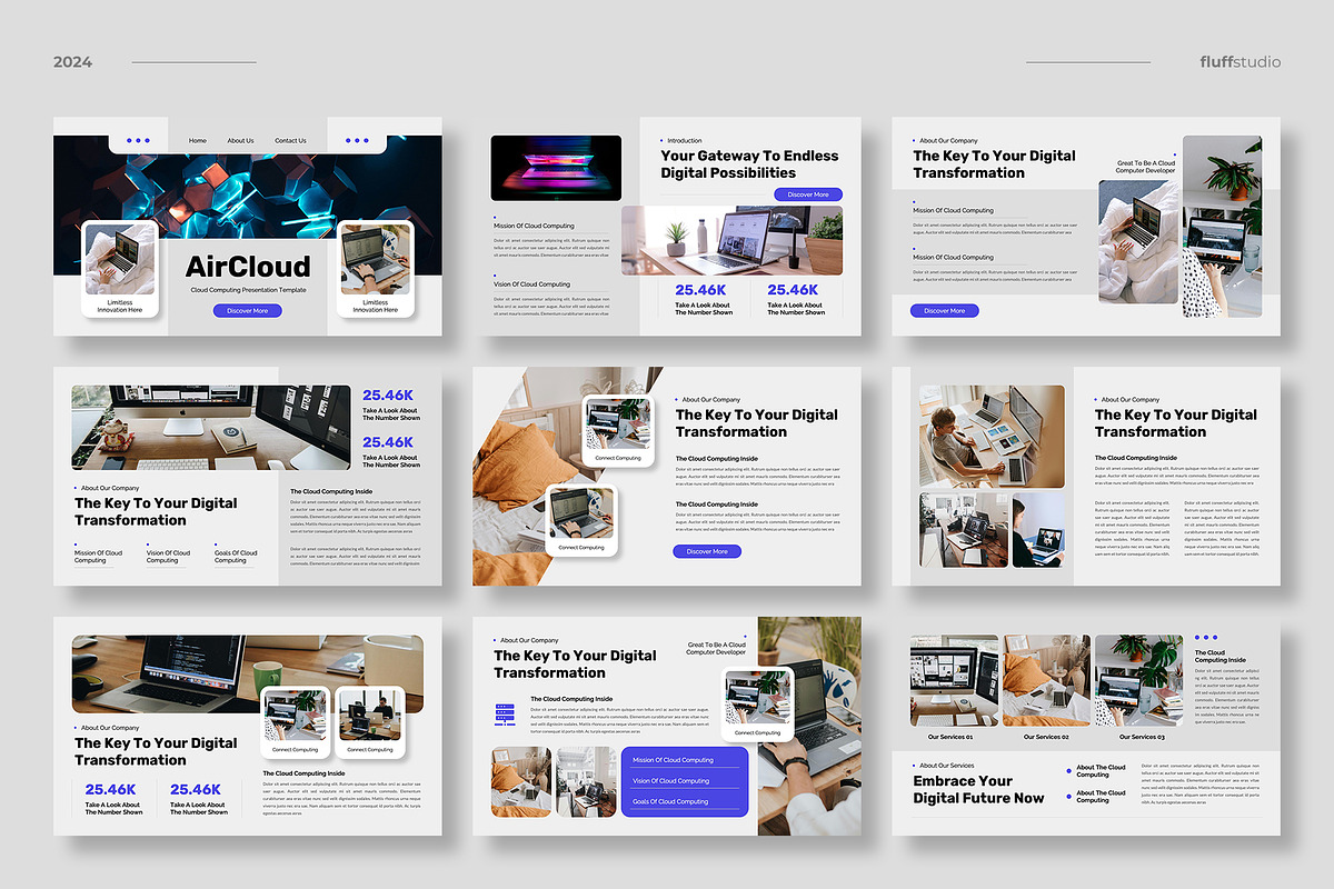 Cloud Computing Keynote Template, a Presentation Template by fluffstudio (Photo 2 of 4)
