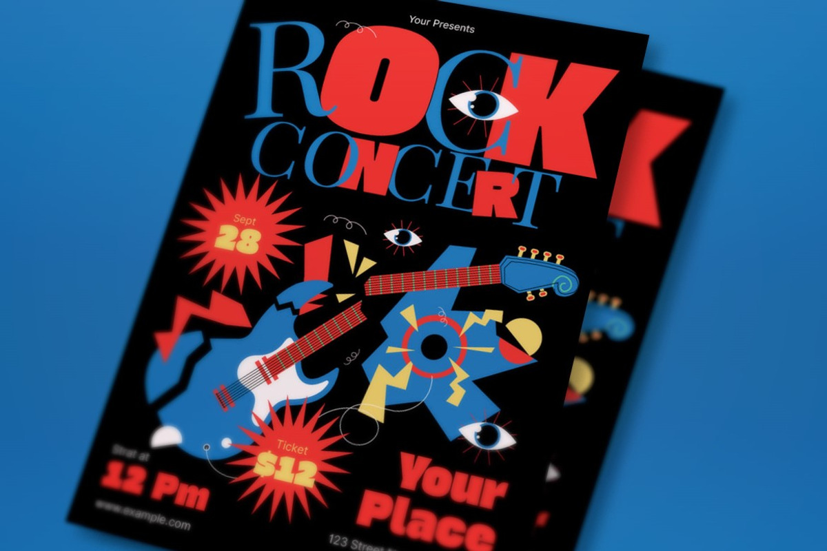 Black Rock Concert Flyer Set, a Flyer Template by graphicook (Photo 2 of 3)