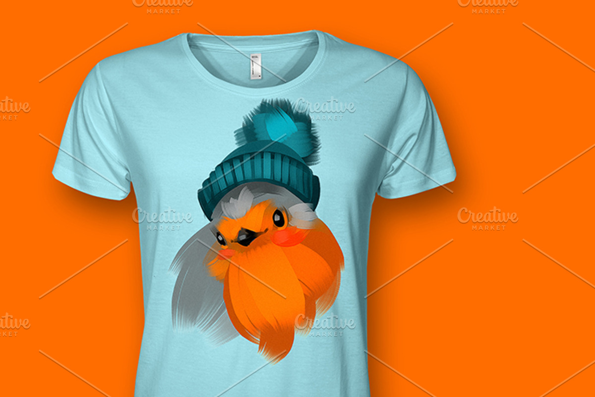 Birds in winter hats, an Animal Illustration by Ira Cvetnaya (Photo 1 of 8)