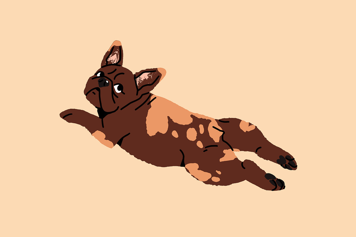 French bulldogs set + sticker pack, an Animal Illustration by PaperTrident (Photo 9 of 11)