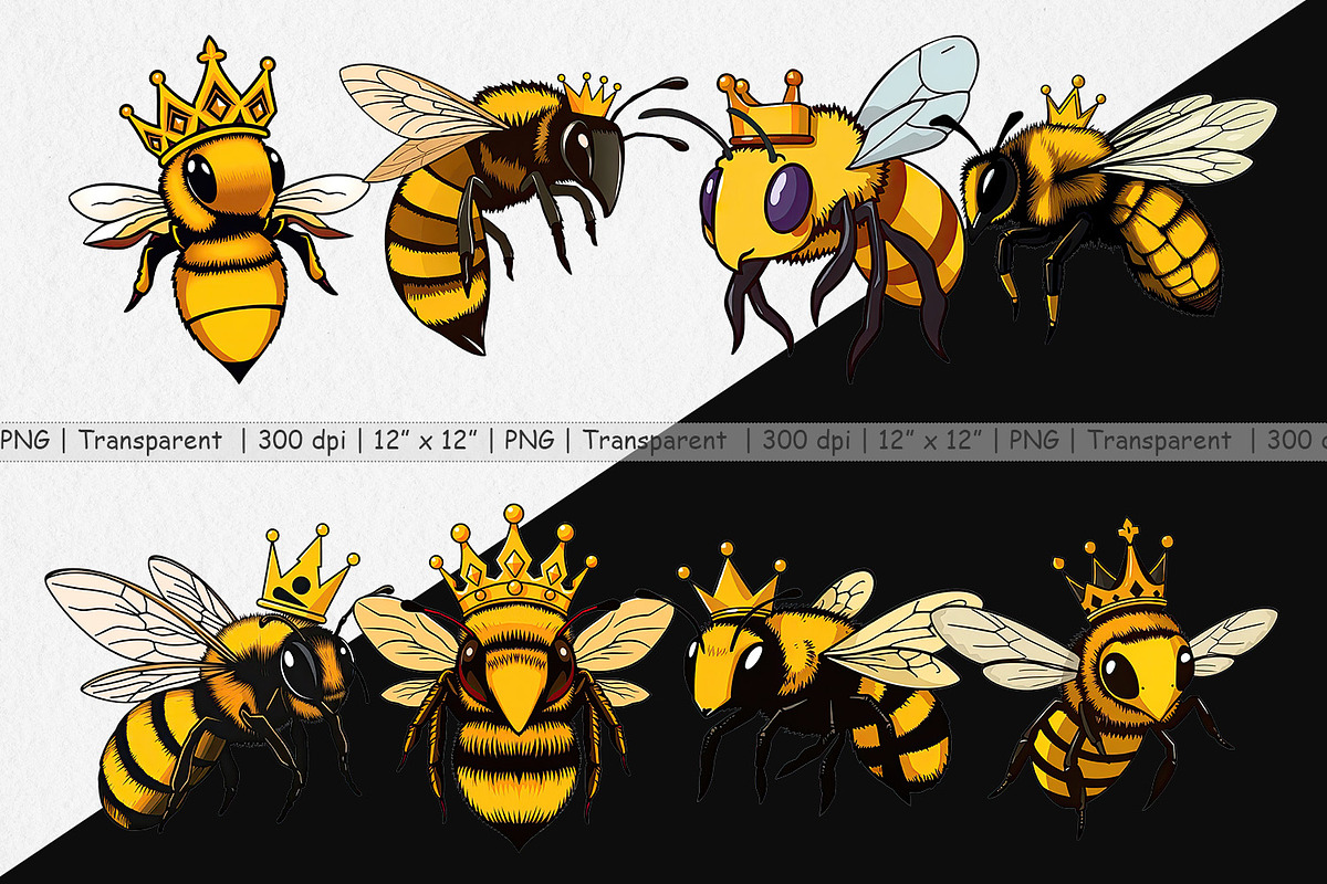 Bee with Crown Clipart, a Graphic by Artnoy (Photo 2 of 5)