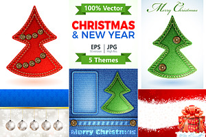 Christmas and New Year Backgrounds, a Decorative Illustration by TAlex