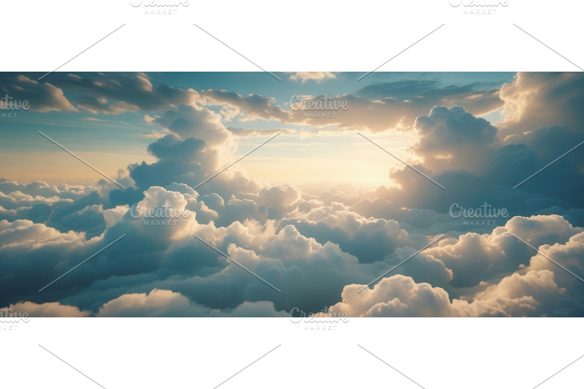 Scenic view of fluffy clouds, an Illustration by tilialucida