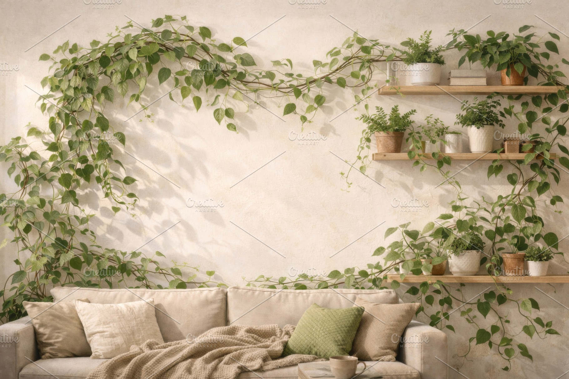 Climbing houseplants decorating livi, a Photo by Dvoevnore photos