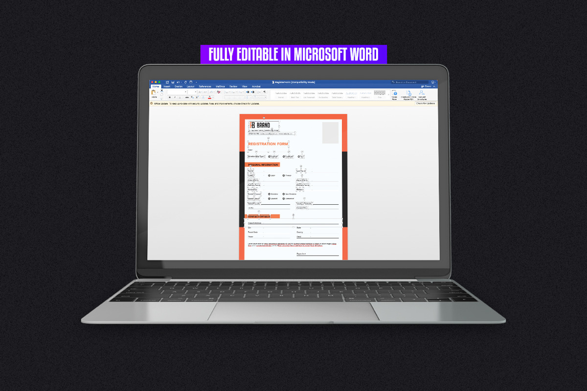 Registration Form, a Stationery Template by iDoodle Studio (Photo 3 of 6)