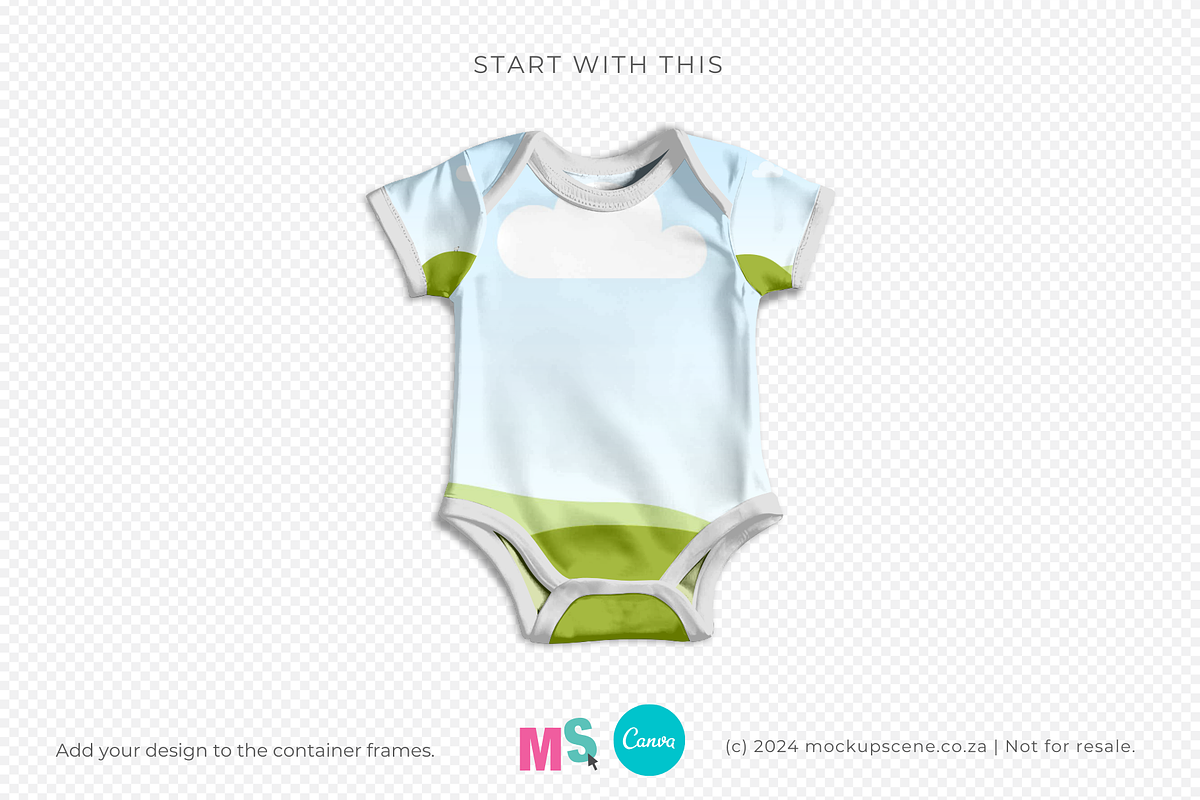 Baby One Piece Canva Smart Mockup, an Apparel Mockup by Mockup Scene (Photo 5 of 16)