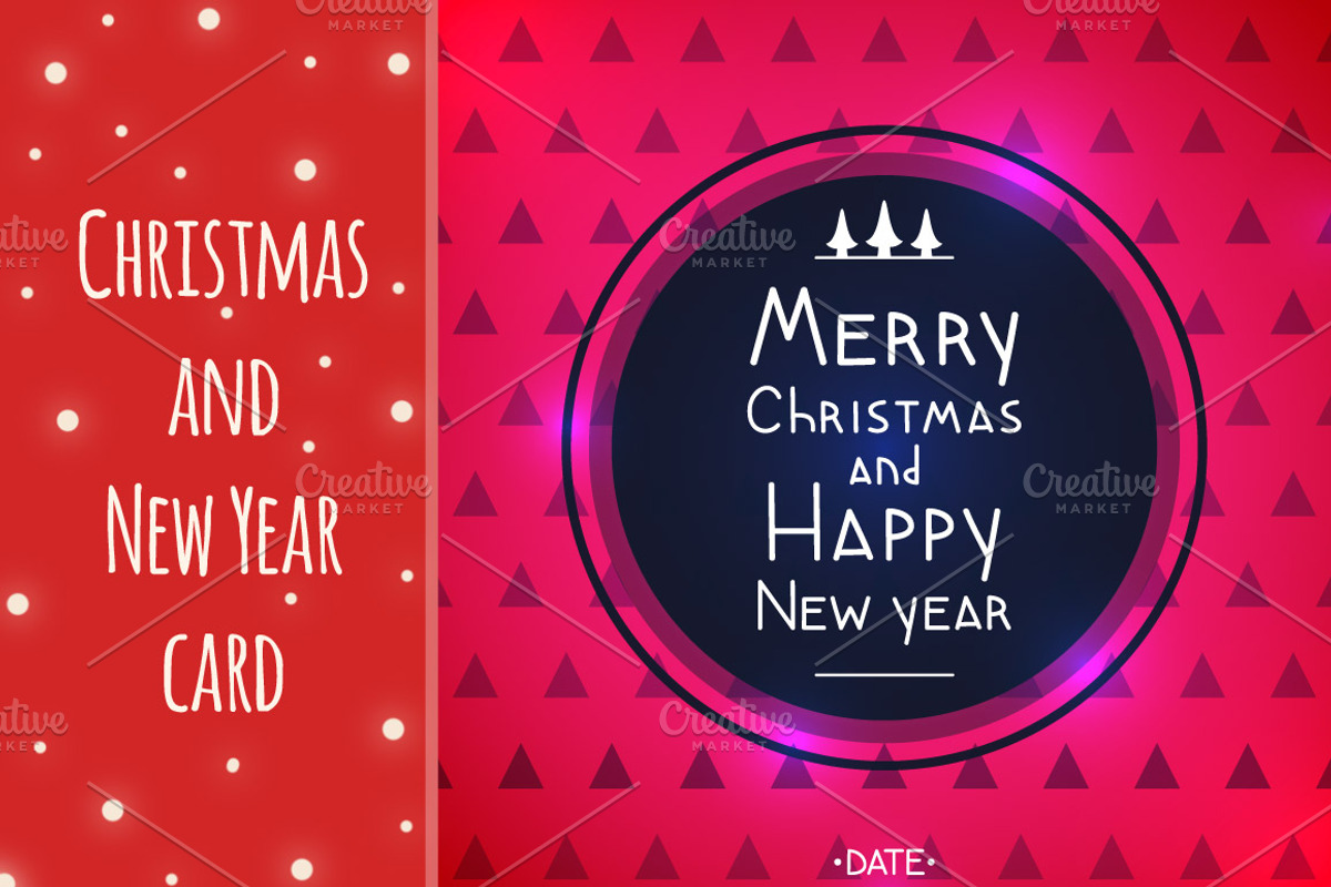 Christmas and New year card, a Card Template by nenochka