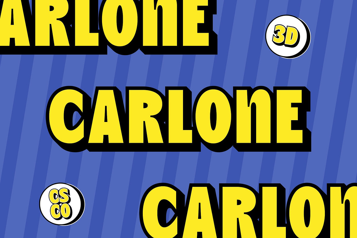 Carlone 3D, a Sans Serif Font by Craft Supply Co. (Photo 1 of 8)