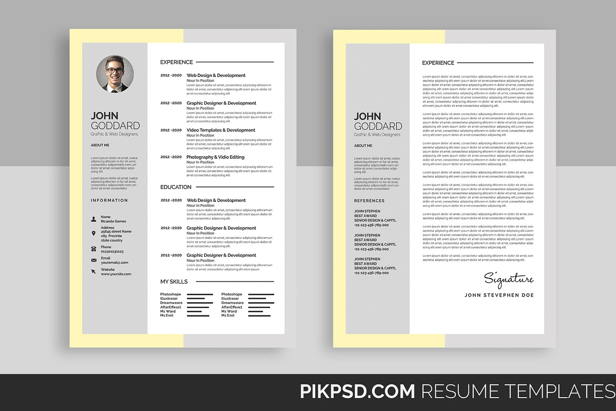 Clean Resume Set, a Resume Template by graphicforest (Photo 1 of 5)