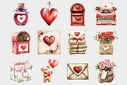 Love Letter Clipart Valentine's Day, a Seasonal Illustration by Design Market (Thumbnail 2 of 5)