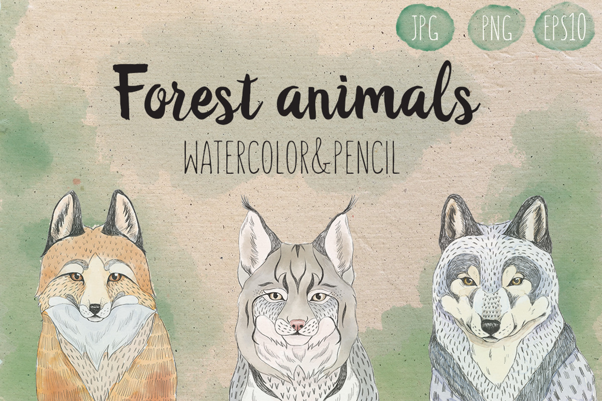 Set of 3 forest animals, an Illustration by Maria Sem (Photo 1 of 3)