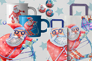 Santa Claus watercolor and Christmas, a Graphic by Olha Kalyta (Thumbnail 5 of 8)