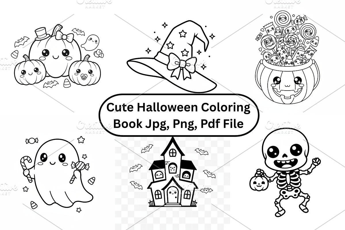 Prompt Cute Halloween Coloring Book, a Seasonal Illustration by Creative design (Photo 1 of 7)