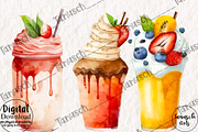 Watercolor Smoothies clipart Part 2, a Food Illustration by TanuschArts (Thumbnail 3 of 5)