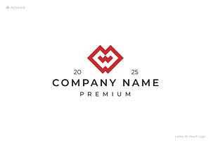 Letter W Heart Logo, a Branding & Logo Template by Advateik ™
