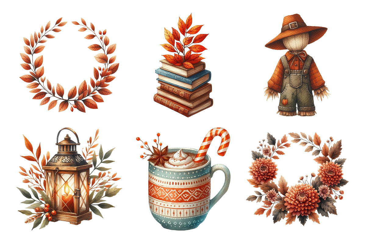 Burnt Orange Autumn Clipart, an Illustration by Daily.Designs (Photo 3 of 5)