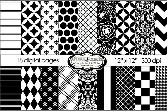 Black & White Mega Paper Pack preview 6