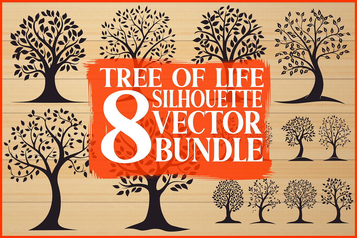 Tree of Life Silhouette Bundle, an Illustration by Designs_River (Photo 1 of 9)