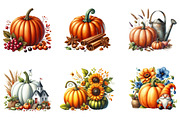 Fall Pumpkin Clipart PNG Autumn, an Illustration by DreamArtGraphic (Thumbnail 3 of 5)