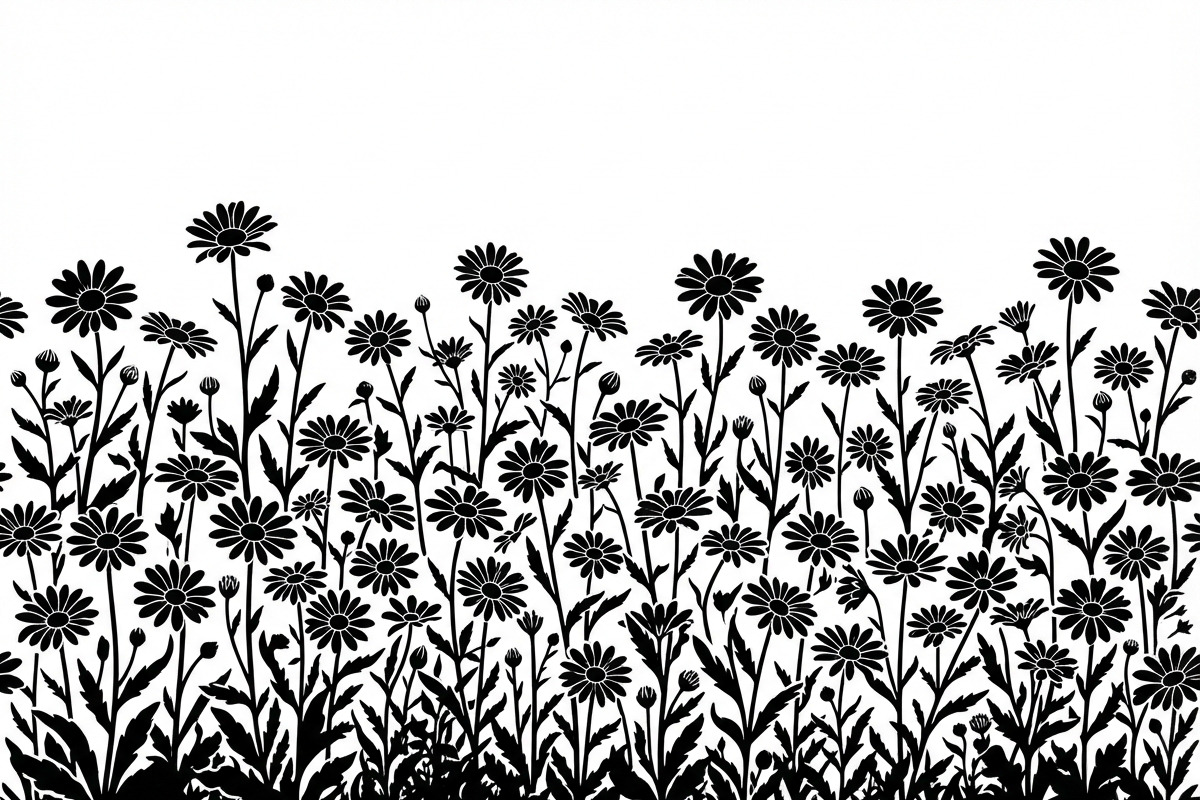60 Daisy Flower Field Silhouette, a Seasonal Illustration by Amazin_art (Photo 19 of 36)