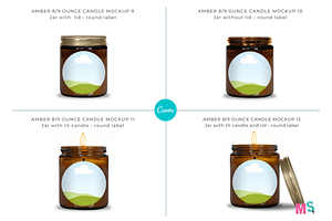 Amber Candle Jar Mockup For Canva