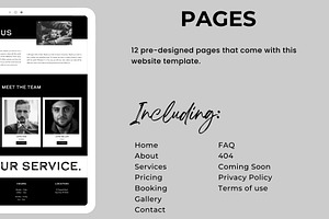 Squarespace Website Template Barbery