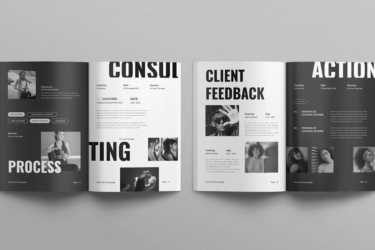 Services Guide Design Template, a Magazine Template by TemplatesForest