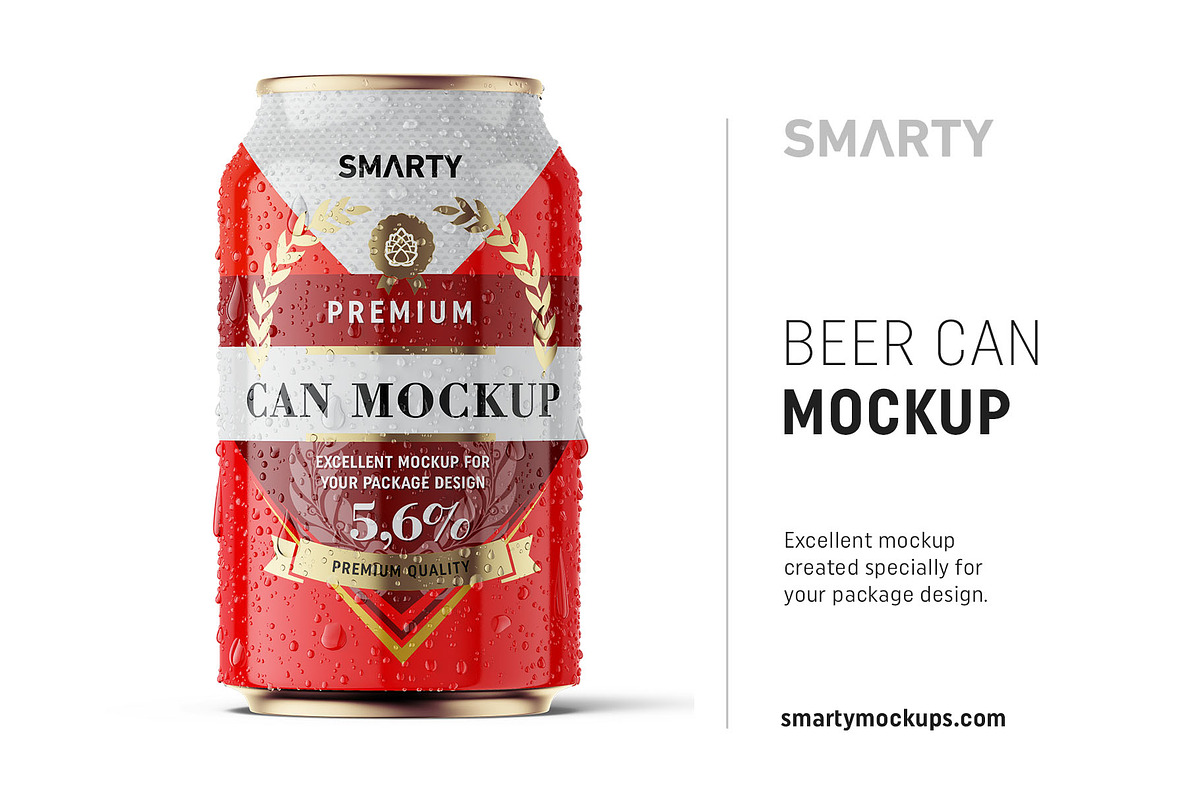 Beer can mockup 330ml, a Packaging Mockup by Smarty Mockups (Photo 1 of 5)
