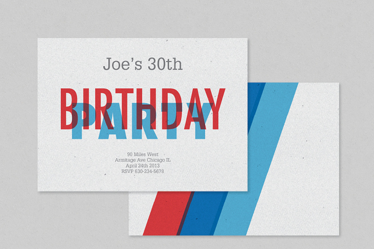 Red Blue Birthday Invitation, an Invitation Template by NicoleFrancesca (Photo 1 of 2)