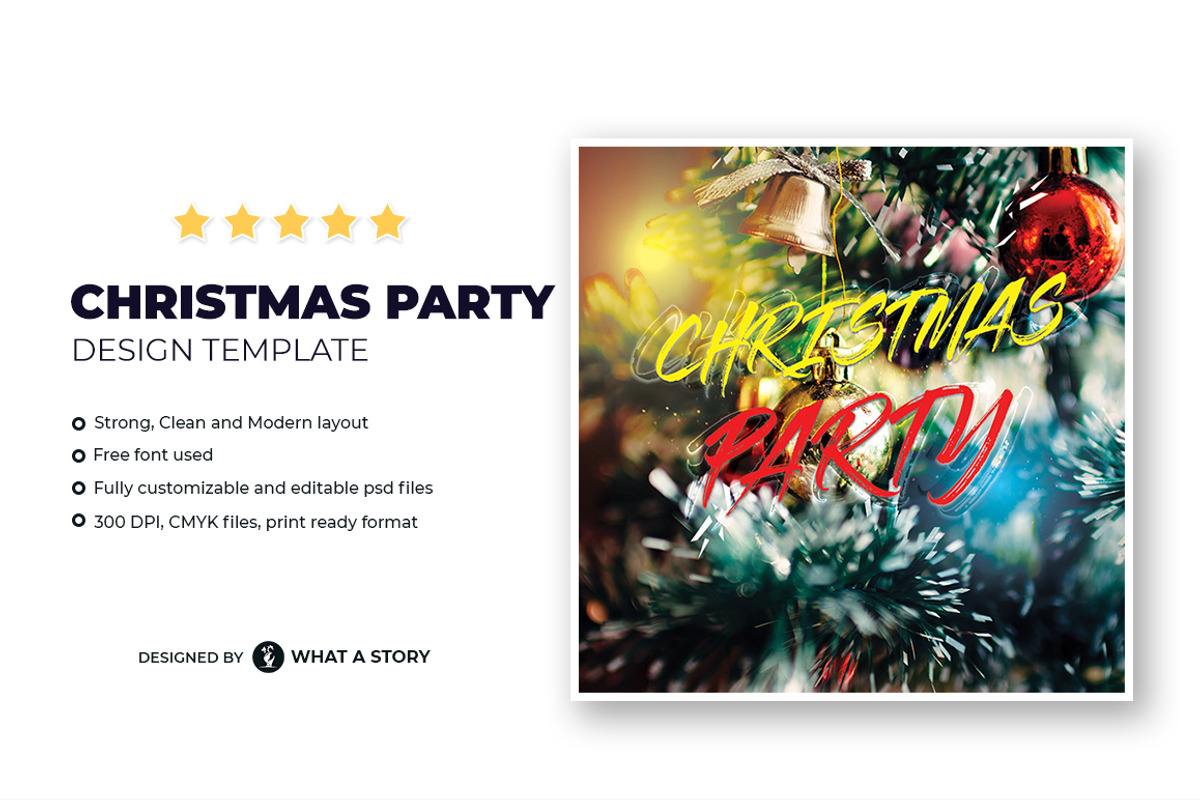 Christmas Party Flyer Template, a Flyer Template by What a Story