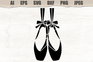 Stencil Ballet Pointe Shoes, a Decorative Illustration by MARYCRAFTIRIA