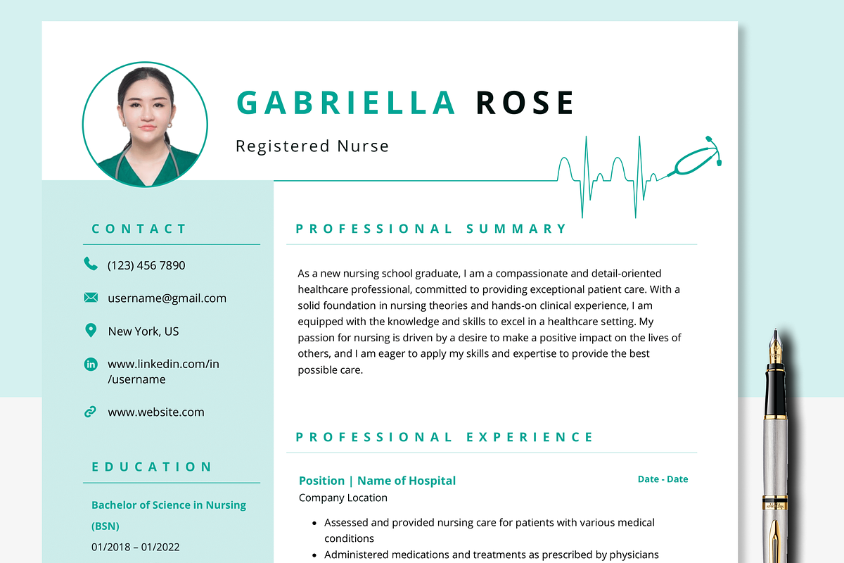 Nursing Resume Cover Letter Template, a Resume Template by MondaySpark (Photo 3 of 8)