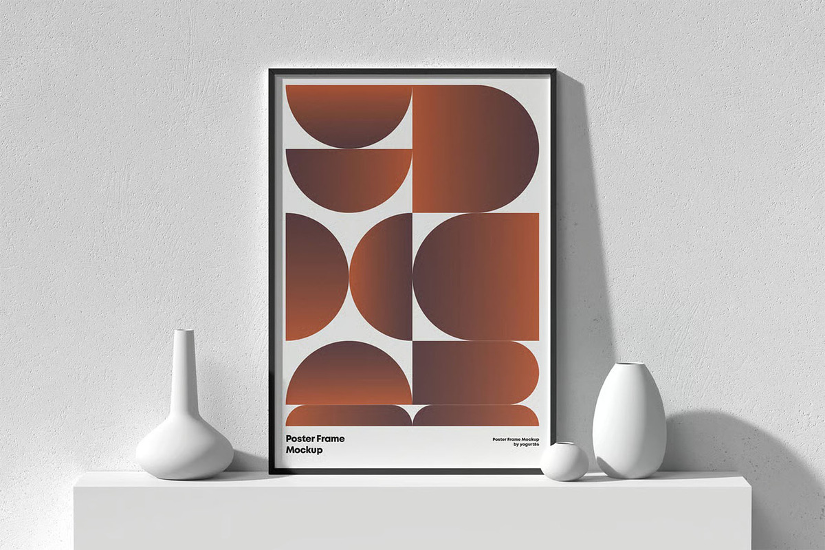 Poster Frame Mock-up, an Advertising Mockup by zippypixelstudio (Photo 4 of 16)
