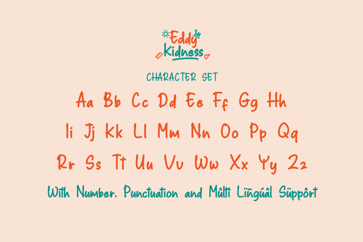 Eddy Kidness - Kids Style Font, a Handwritten Font by Voux Studio (Photo 9 of 10)