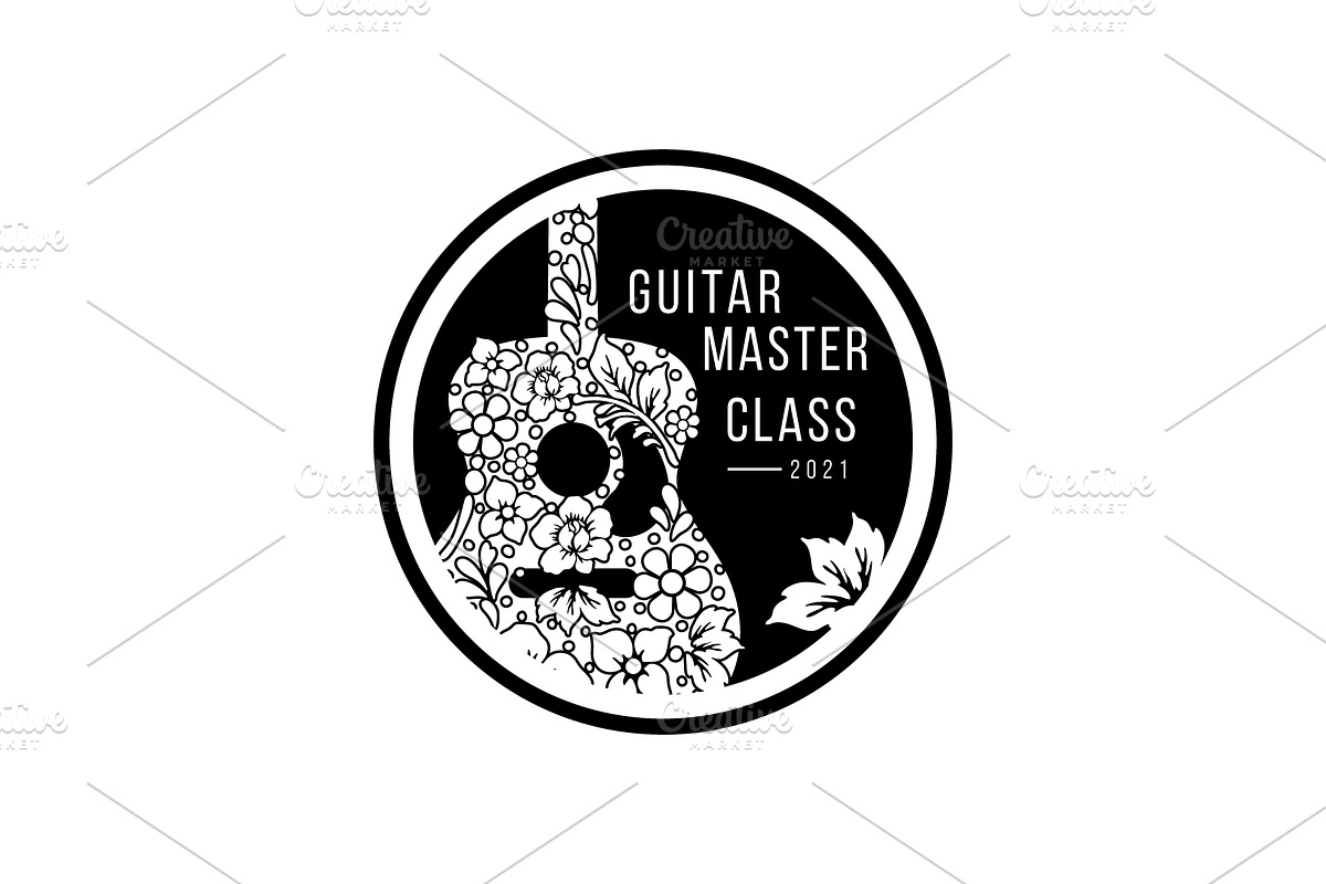 Guitar & Flower Logo, a Branding & Logo Template by Atlantis X Nurman Arbai (Photo 1 of 2)