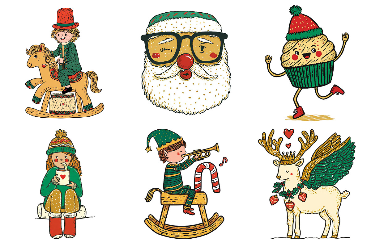 Whimsical Playful Christmas Characte, an Illustration by Daily.Designs (Photo 3 of 5)