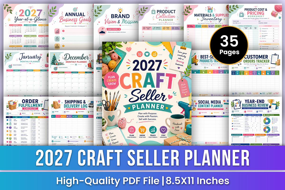 2027 Craft Seller Planner | Business, a Stationery Template by Mustafiz (Photo 1 of 4)