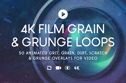 50 4K Film Grain & Grunge Loops