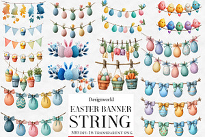Easter banner string clipart, an Illustration by Designworld